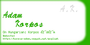 adam korpos business card